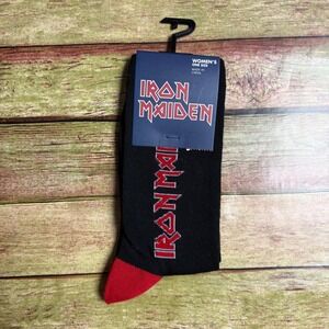 Iron Maiden Women's Socks Black Red Heavy Metal Rock Band One Size NWT